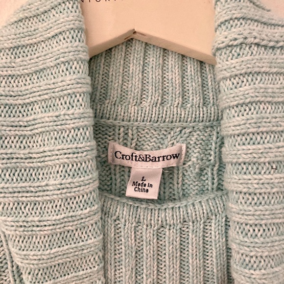 NWT Mint Heather 100% Cotton Cable Fold-over - Picture 4 of 6